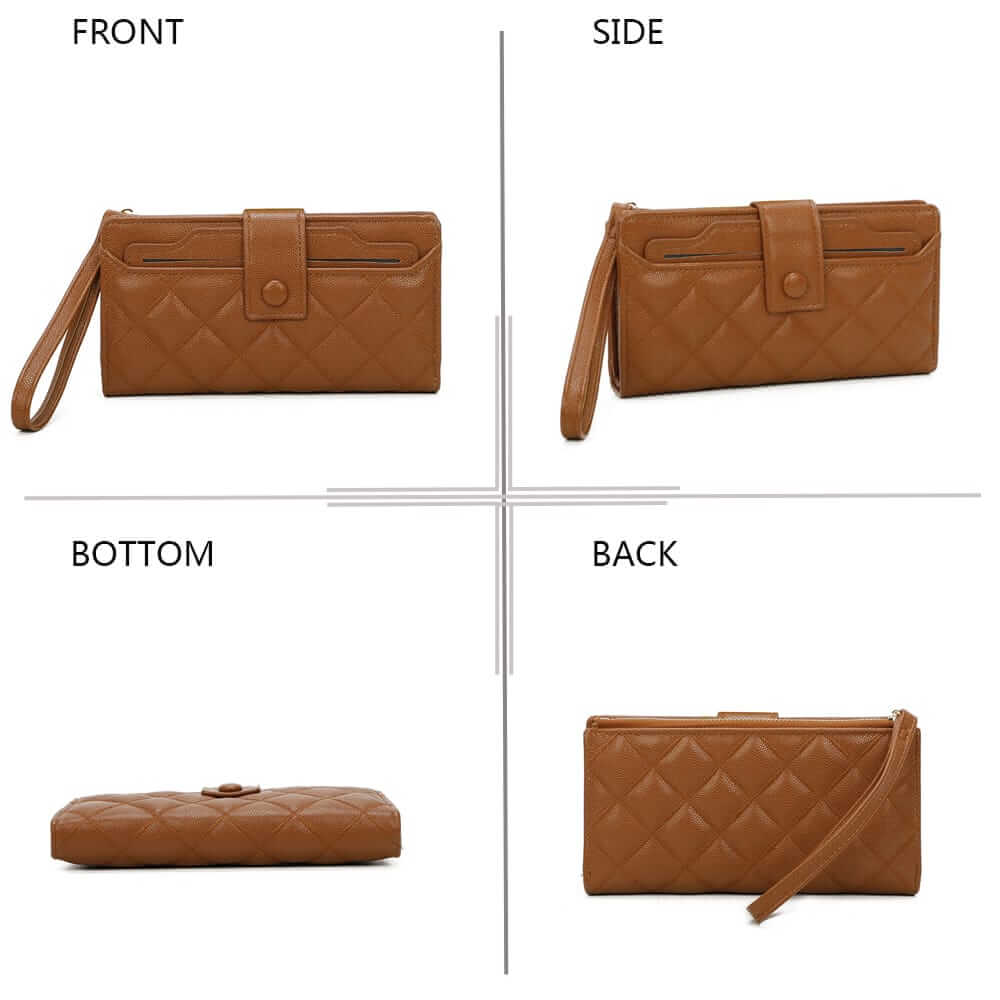 Vegan Leather Button Pouch