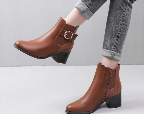 Image of Bottines chelsea effet croco à talon - Gallantry Shop