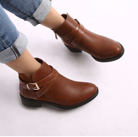 Image of Bottines bi-matières détails croco - Gallantry Shop