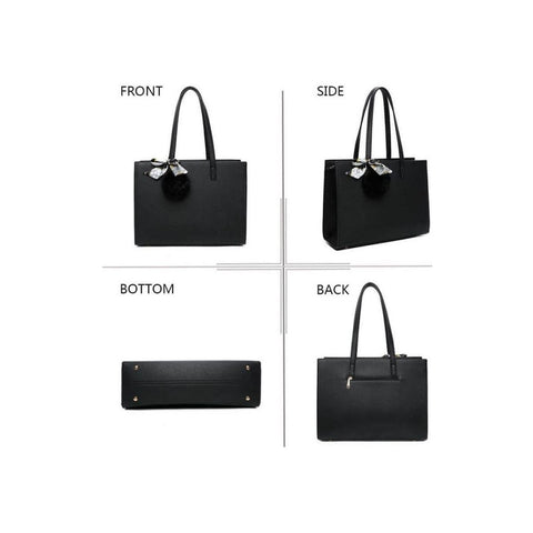 Image of Tote Bag With Fur Pompom - Gallantry Shop