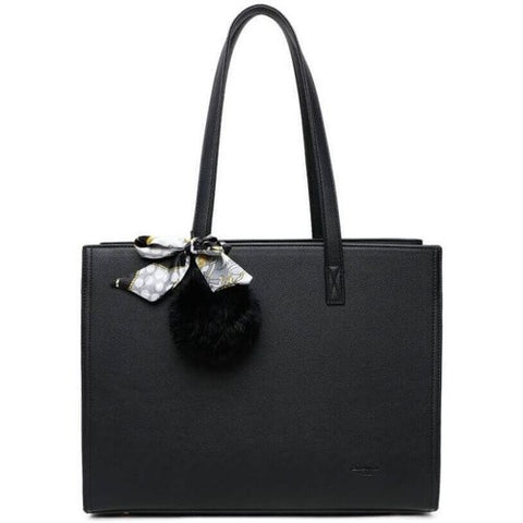 Image of Tote Bag With Fur Pompom - Gallantry Shop