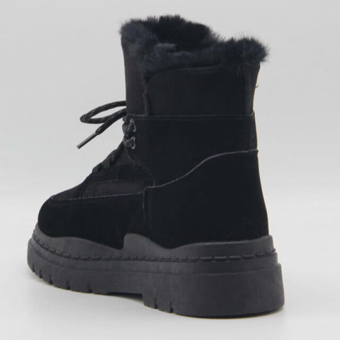 Image of Boots fourrées en suédine à lacets - Gallantry Shop