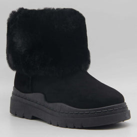 Bottes fourrées en suède