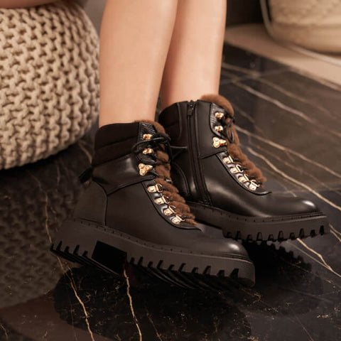 Image of Bottines style rangers fourrées - Gallantry Shop