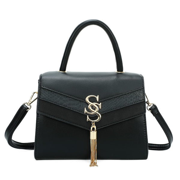 Mini Sac à Main Bandoulière StyleBREAKER - Boucle Décorative - Noir, 22x17x9 Cm - Neuf Avec étiquettes