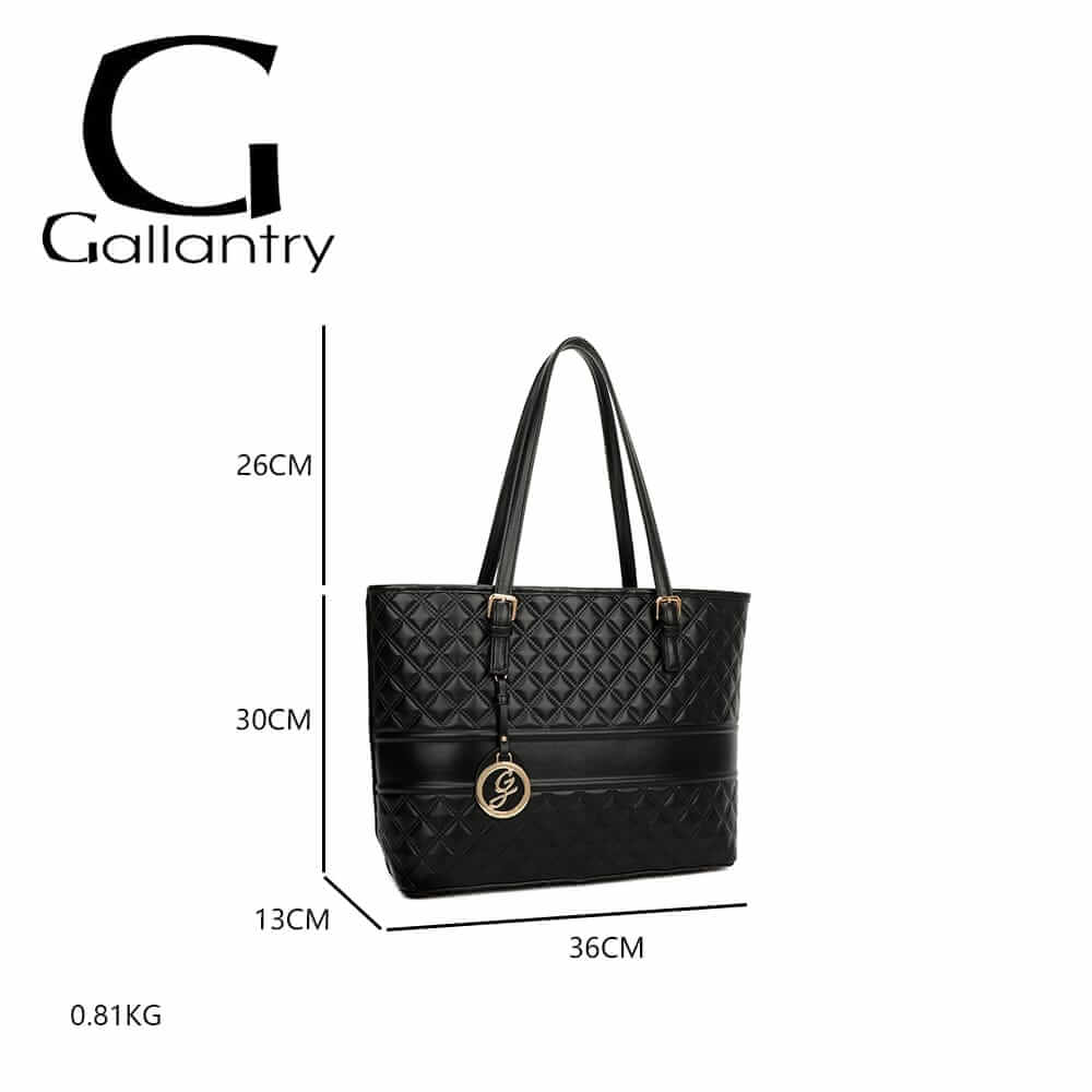 Gallantry™ Large Quilted Tote Handbag With Chain Bangle - Gallantry Shop