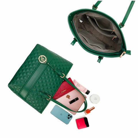 Image of Gallantry™ Large Quilted Tote Handbag With Chain Bangle - Gallantry Shop