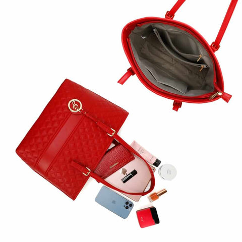 Image of Gallantry™ Large Quilted Tote Handbag With Chain Bangle - Gallantry Shop