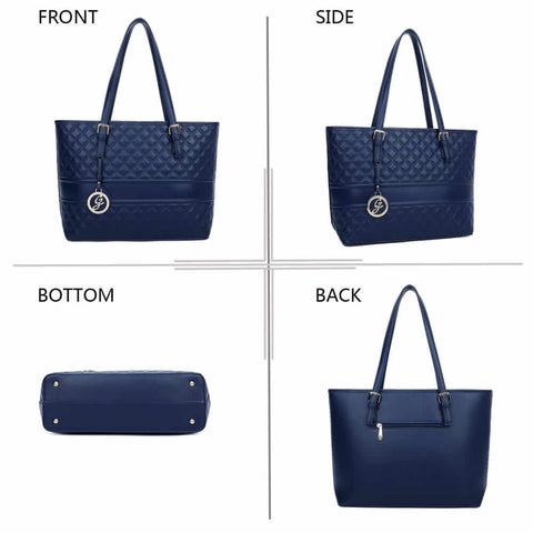 Image of Gallantry™ Large Quilted Tote Handbag With Chain Bangle - Gallantry Shop