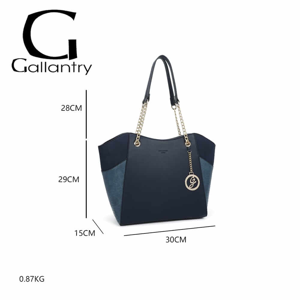 Bi-Material bag with chain handle - Gallantry Shop