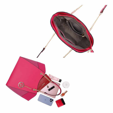 Image of Bi-material bag with chain handle - Gallantry Shop