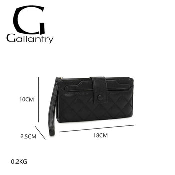 Vegan Leather Button Pouch