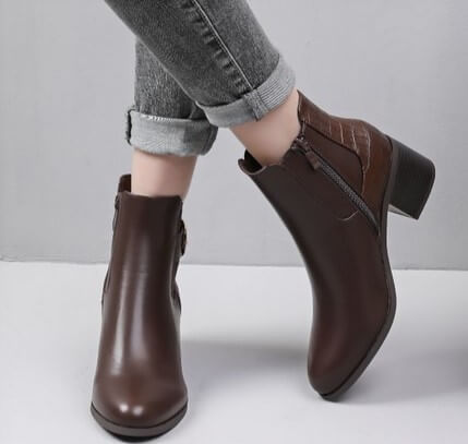 Bottines chelsea effet croco à talon - Gallantry Shop