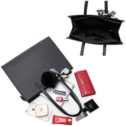 Tote Bag With Fur Pompom - Gallantry Shop