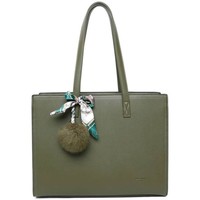 Tote Bag With Fur Pompom