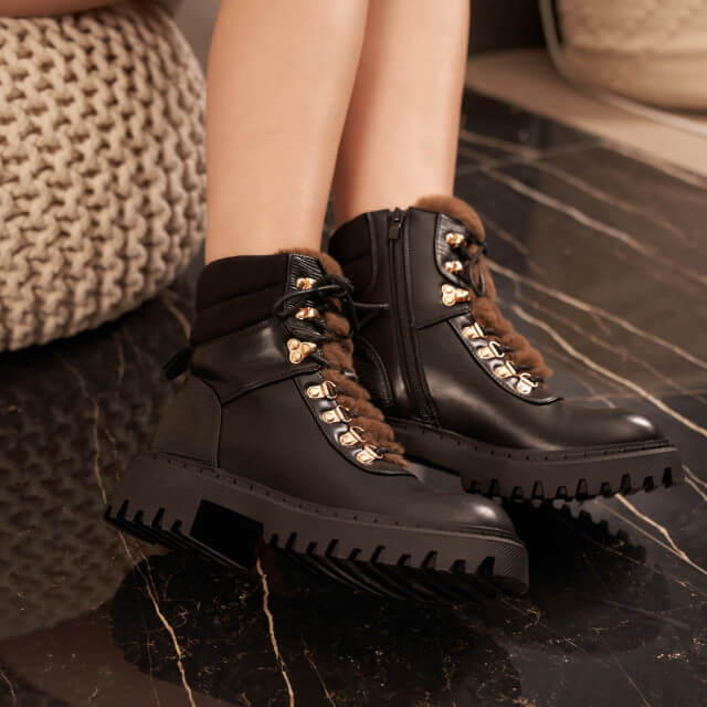 Bottines style rangers fourrées - Gallantry Shop