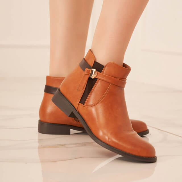 Bottines à boucle doré - Gallantry Shop