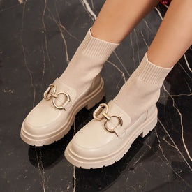 Derbies chaussettes à boucle doreé - Gallantry Shop