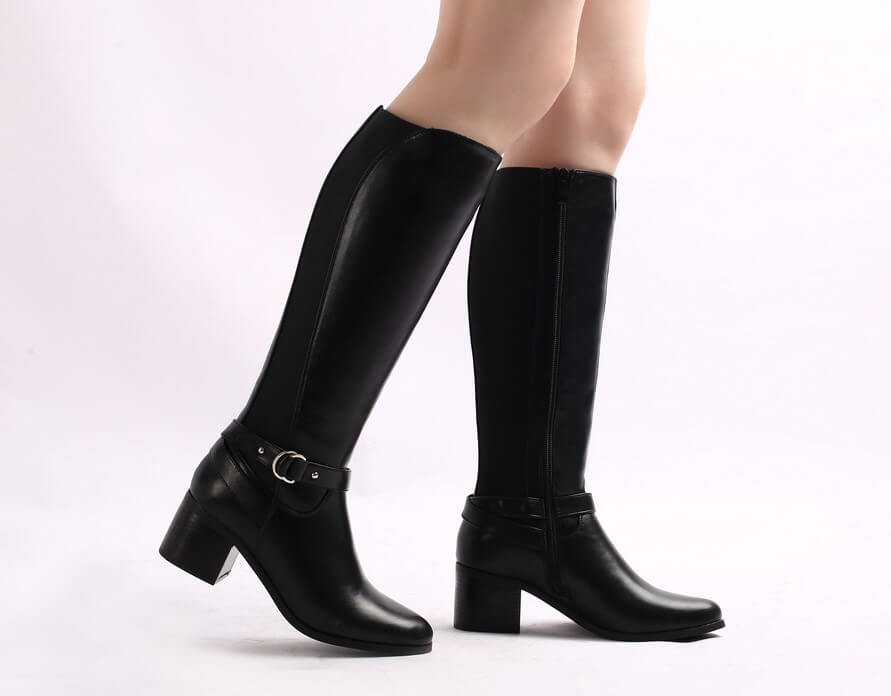 Bottes bi-matières à talon - Gallantry Shop