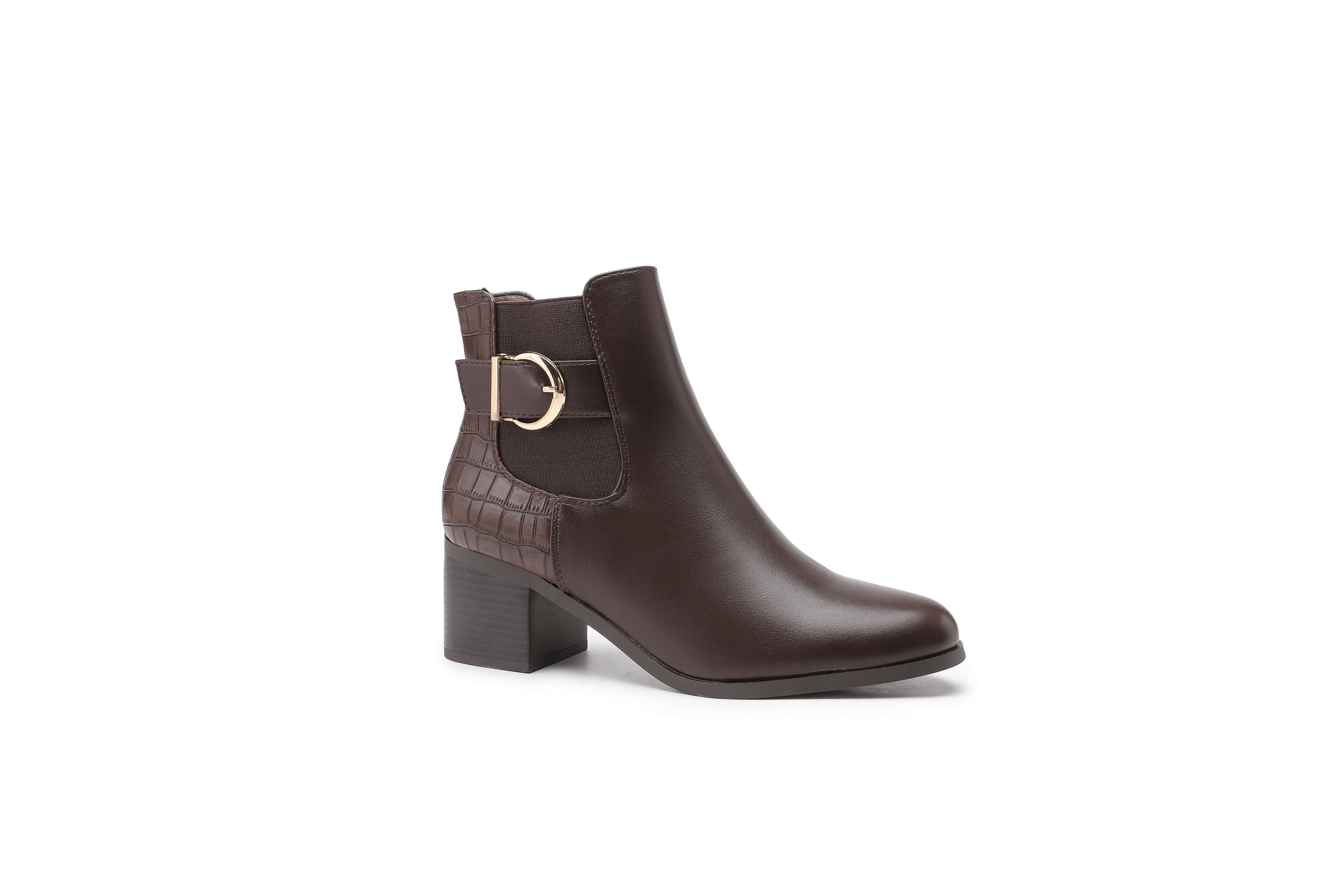 Bottines chelsea effet croco à talon - Gallantry Shop