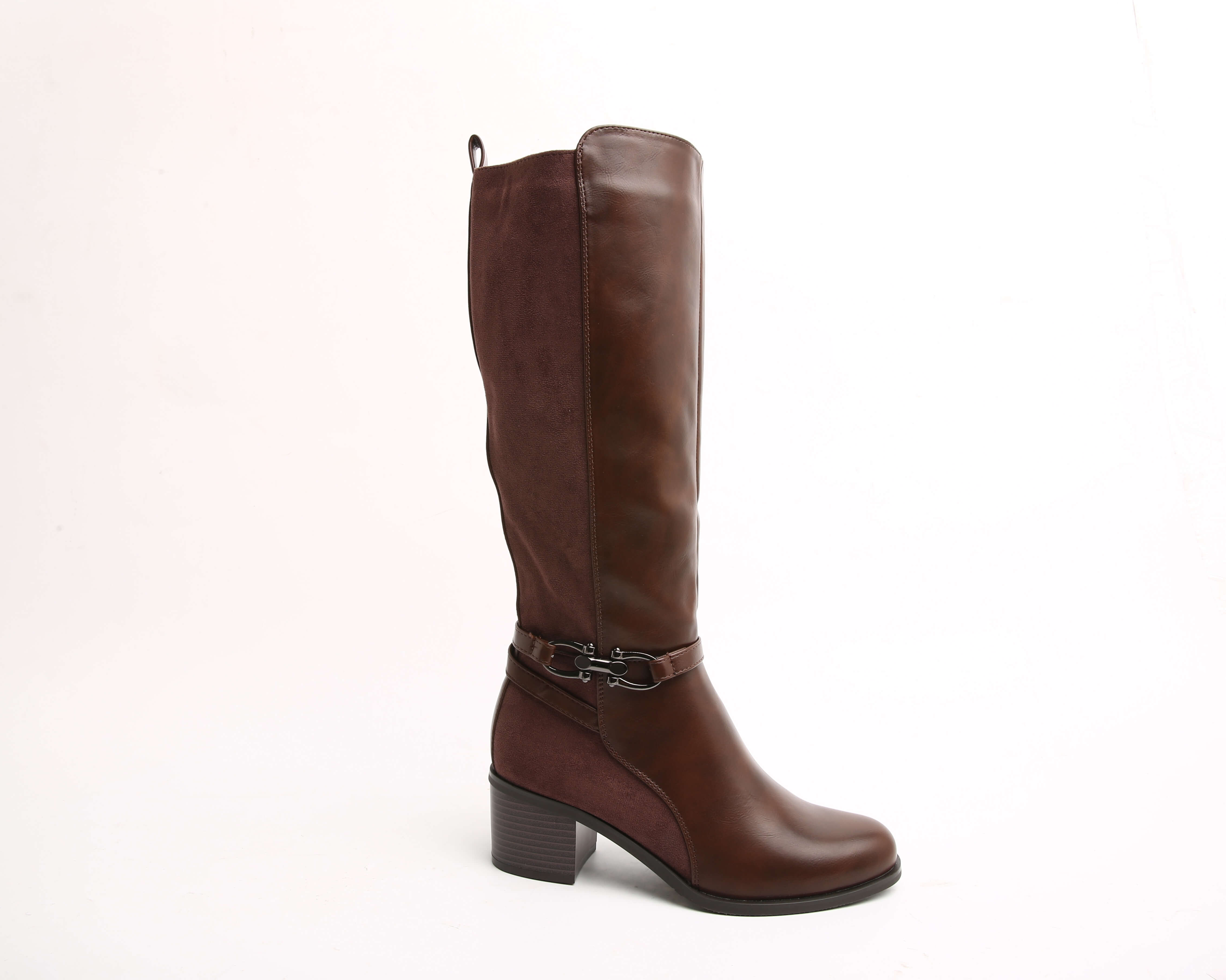 Bottes bi-matières à talon - Gallantry Shop