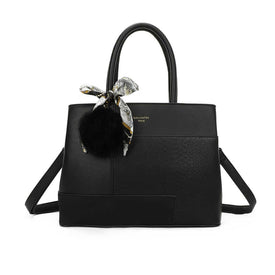 Gallantry™ Handbag Decorated With Pompom And Scarf Knot - Gallantry Shop