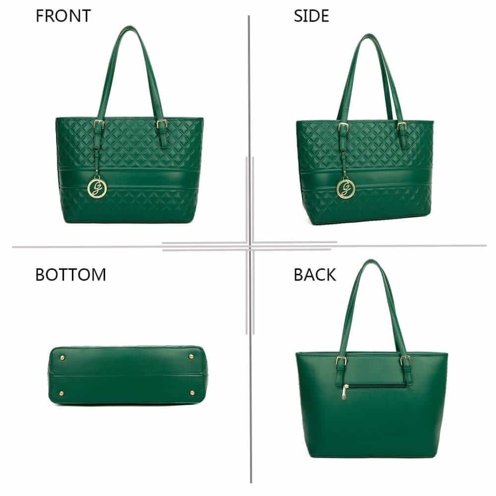 Gallantry™ Large Quilted Tote Handbag With Chain Bangle - Gallantry Shop