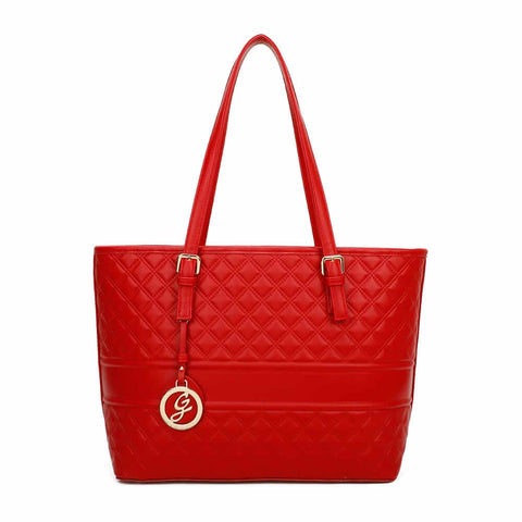 Image of Gallantry™ Large Quilted Tote Handbag With Chain Bangle