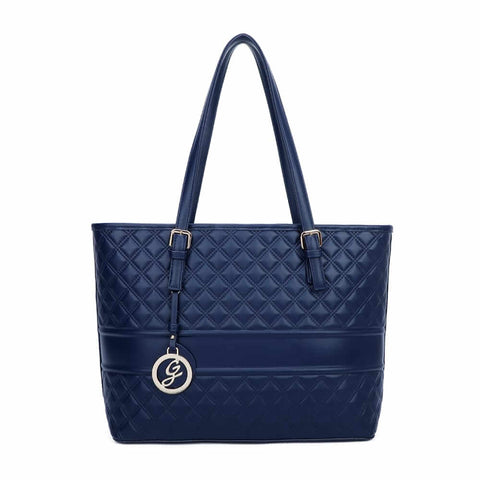 Image of Gallantry™ Large Quilted Tote Handbag With Chain Bangle