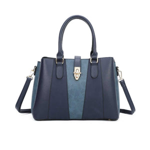 Elegant bi-material handbag
