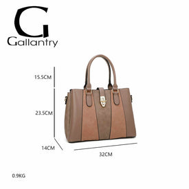 Elegant bi-material handbag