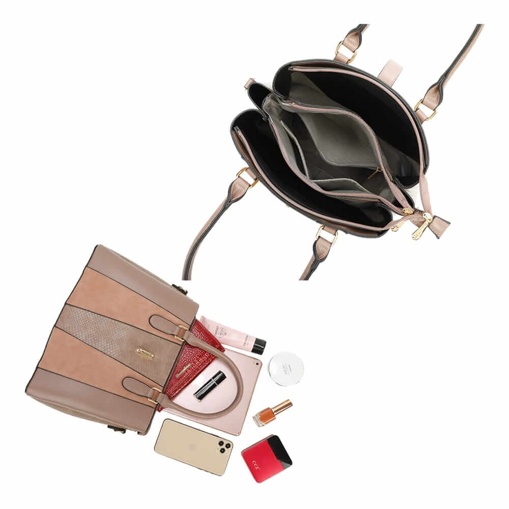 Elegant bi-material handbag - Gallantry Shop