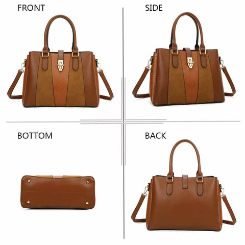 Image of Elegant bi-material handbag