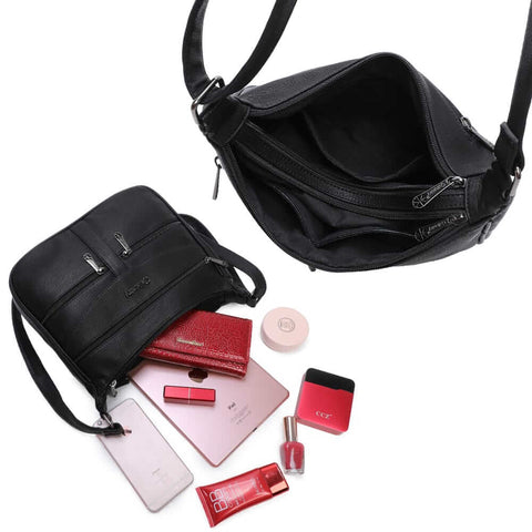 Image of Crossbody Trippel Zip Style Bag