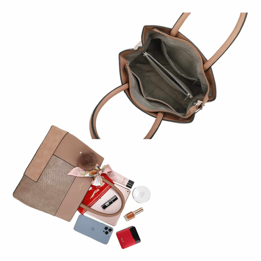 Gallantry™ Handbag Decorated With Pompom And Scarf Knot - Gallantry Shop