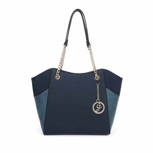 Bi-material bag with chain handle