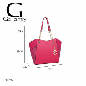 Bi-material bag with chain handle