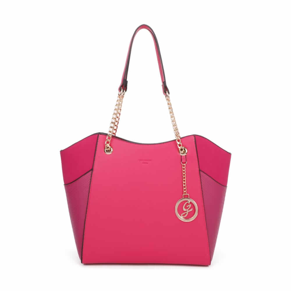 Bi-material bag with chain handle - Gallantry Shop