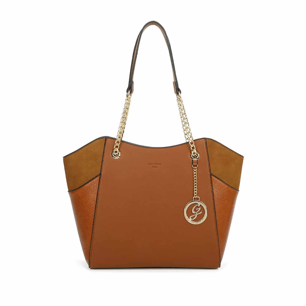 Bi-material bag with chain handle - Gallantry Shop