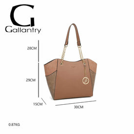 Bi-material bag with chain handle