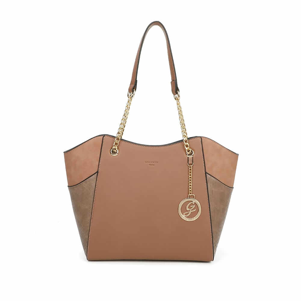 Bi-material bag with chain handle - Gallantry Shop