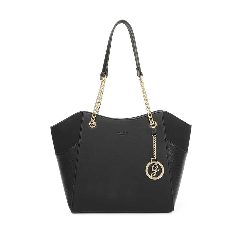 Bi-material bag with chain handle - Gallantry Shop