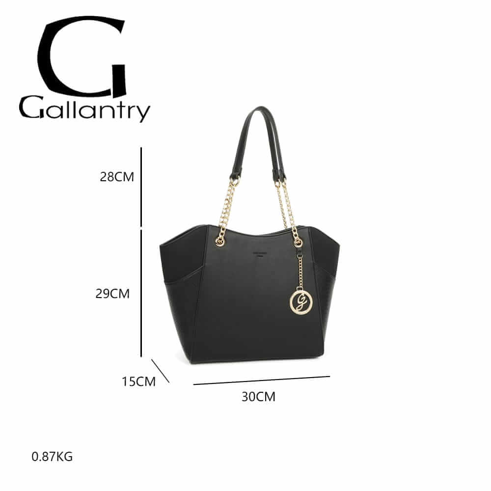Bi-material bag with chain handle - Gallantry Shop